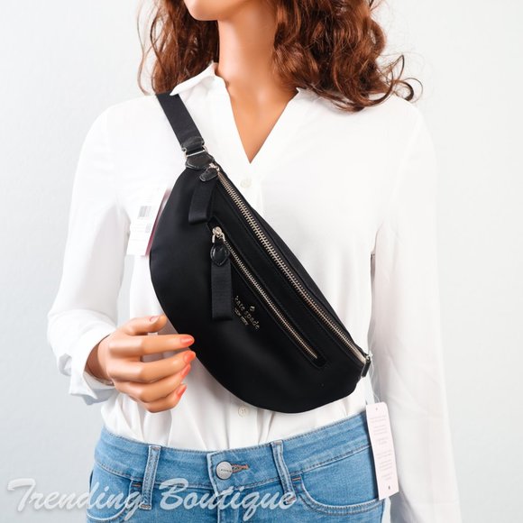 NWT Kate Spade Chelsea Nylon Belt Bag Fanny Pack in Black - Picture 1 of 11